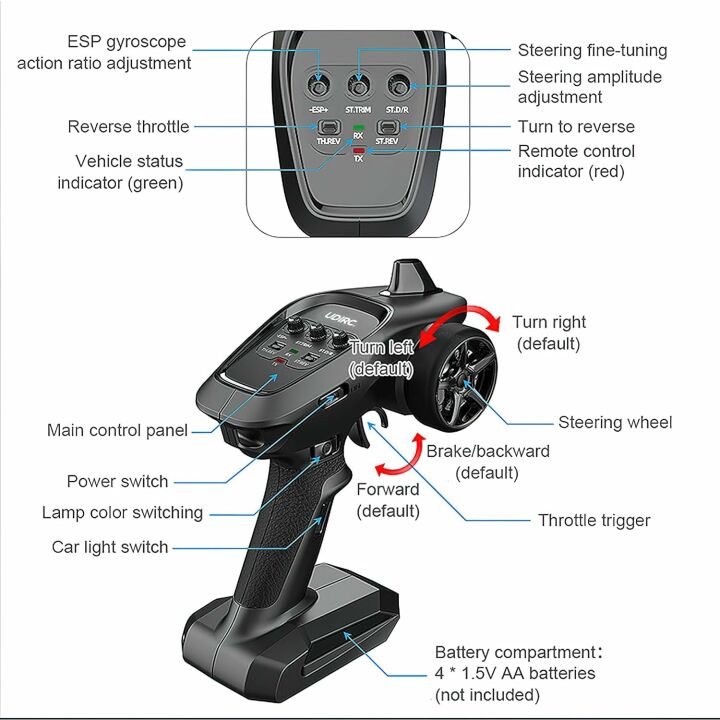 Fast 1/16 RC Drift Car with Rechargeable Batteries