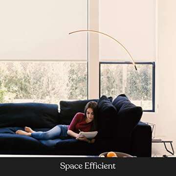 Brightech Sparq Arc Floor Lamp, Ultra Bright Lamp for Living Rooms & Offices – 3-Way Dimmable Smart, Tall Contemporary Standing Lamp for Reading in Bedrooms - Black