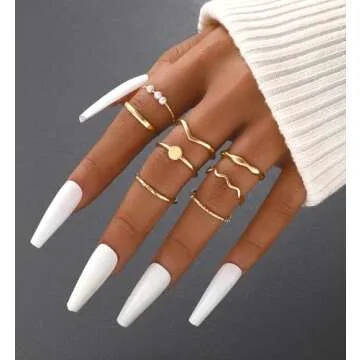 Stylish iF YOU Gold Knuckle Rings Set for Women