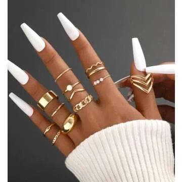 Stylish iF YOU Gold Knuckle Rings Set for Women