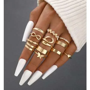 Stylish iF YOU Gold Knuckle Rings Set for Women