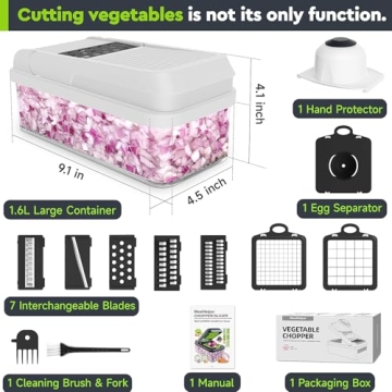MealHelper 12-in-1 Vegetable Chopper with 7 Stainless-Steel Blades
