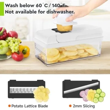 MealHelper 12-in-1 Vegetable Chopper with 7 Stainless-Steel Blades
