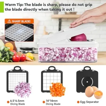 MealHelper 12-in-1 Vegetable Chopper with 7 Stainless-Steel Blades