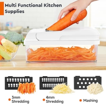 MealHelper 12-in-1 Vegetable Chopper with 7 Stainless-Steel Blades