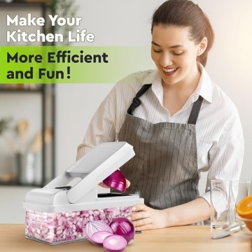 MealHelper 12-in-1 Vegetable Chopper with 7 Stainless-Steel Blades