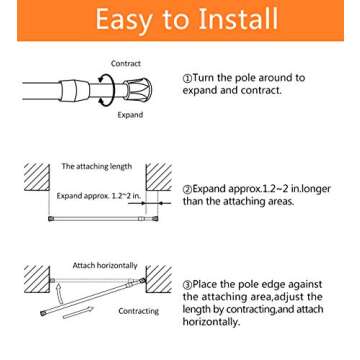 KXLife Adjustable Curtain Rods No Drill for Home Use