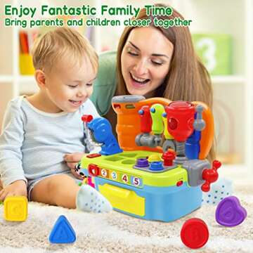 SYAOMUNLY Baby Toys for 1 Year Old Boy Girl Musical Learning Workbench for 1 2 Year Old Boy Birthday...