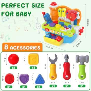 SYAOMUNLY Baby Toys for 1 Year Old Boy Girl Musical Learning Workbench for 1 2 Year Old Boy Birthday Gift Early Educational Sound Shape Toddler Toys Age 1-2 Tool Set for Kids 12-18 Months