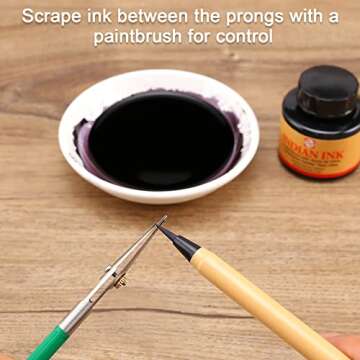 LOONENG Ruling Pen for Masking Fluid, Perfect Fine Line Drawing, Technical Cartography and Calligrap...