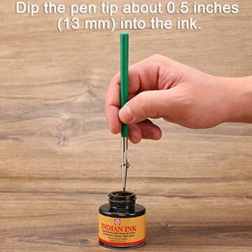 LOONENG Ruling Pen for Masking Fluid, Perfect Fine Line Drawing, Technical Cartography and Calligraphy, Suitable Use with Drawing Ink, Indian Ink Gouache
