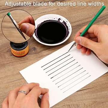 LOONENG Ruling Pen for Masking Fluid, Perfect Fine Line Drawing, Technical Cartography and Calligraphy, Suitable Use with Drawing Ink, Indian Ink Gouache