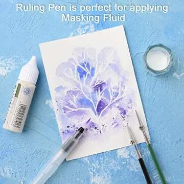 LOONENG Ruling Pen for Masking Fluid, Perfect Fine Line Drawing, Technical Cartography and Calligraphy, Suitable Use with Drawing Ink, Indian Ink Gouache