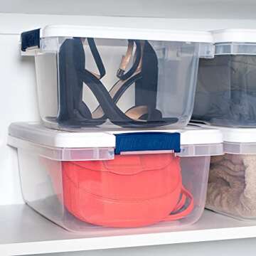 Hefty Clear Plastic Bin with Latch - 15 qt Storage Solution