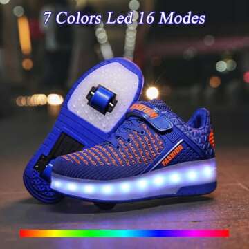 Aikuass Kids Roller Shoes with Rechargeable LED Lights