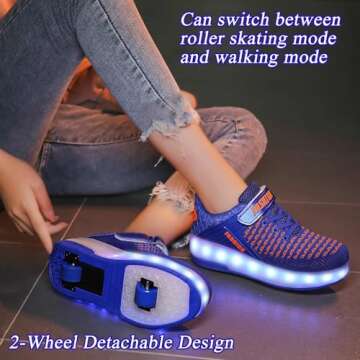 Aikuass Kids Roller Shoes with Rechargeable LED Lights