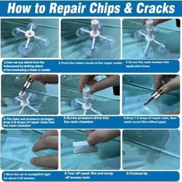 ARRIONO Windshield Repair Kit, 2 Pack Car Windshield Crack Repair Kit, 20 Mins Quick Fix for Rock Chip Repair Kit Windshield Chips, Cracks, Bulls-Eye and Star-Shaped Crack