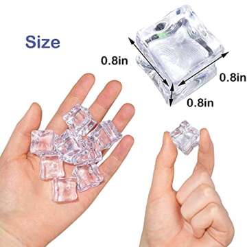 Plastic Fake Ice Cubes - 50 Pcs Clear Acrylic Decor