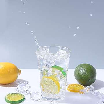 Plastic Fake Ice Cubes - 50 Pcs Clear Acrylic Decor
