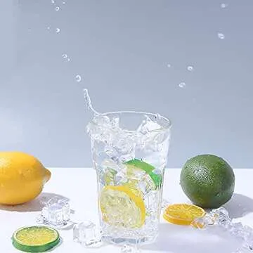 Plastic Fake Ice Cubes - 50 Pcs Clear Acrylic Decor