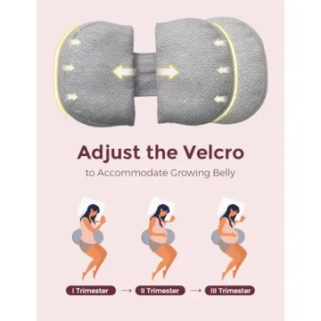 Momcozy Grey Portable Pregnancy Pillow for Ultimate Comfort