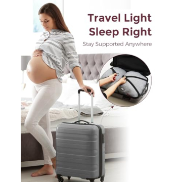 Momcozy Grey Portable Pregnancy Pillow for Ultimate Comfort