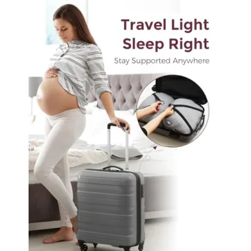 Momcozy Grey Portable Pregnancy Pillow for Ultimate Comfort