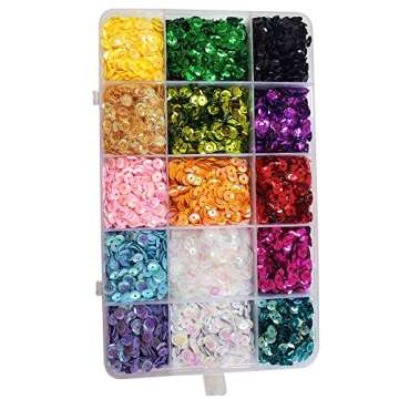 15 Color Rainbow Cup Sequins for DIY Crafts and Decor