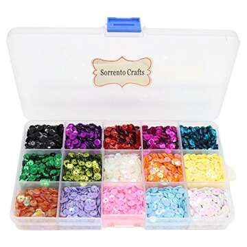 15 Color Rainbow Cup Sequins for DIY Crafts and Decor