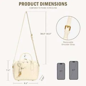 GASSDA Woven Bag for Women, Cute Tote Bag Crossbody Bag PU Leather Handmade Shoulder Handbags Woven Purses for Women (Creamy White)