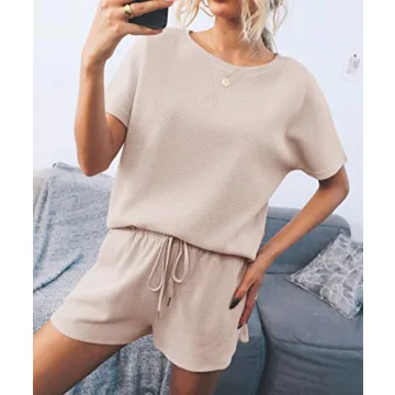 ZESICA Women's Waffle Knit Pajama Set for Ultimate Comfort