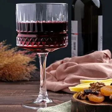 The Buybox Extra Large Glass Goblet, Vintage Coupe Glasses, Big Square Wine Glasses. Cocktail, Champagne, Margarita Glasses, Long Stem Glassware (16.9oz/500ml) (Set of 2 Glasses)