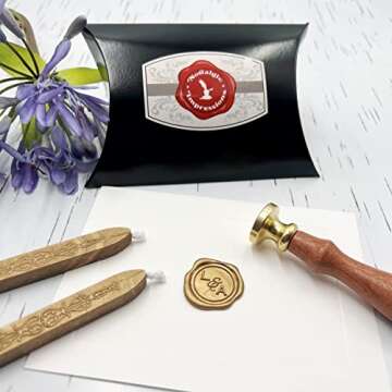 Wedding Custom Wax Seal Stamp Kit, Wedding Couple Initials & mailable Sealing Wax