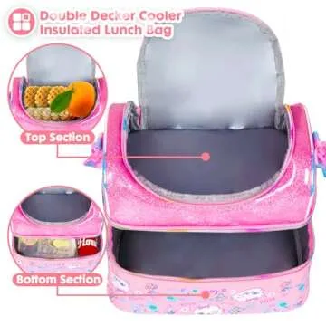 YOYTOO Kids Double Decker Insulated Lunch Bag Cool cooler