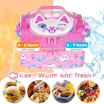 YOYTOO Kids Double Decker Insulated Lunch Bag Cool cooler