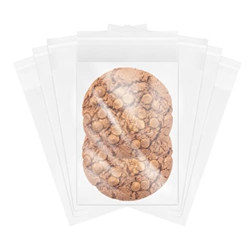 MoloTAR 200 Pcs Clear Resealable Cello Bags for Cookies & Treats