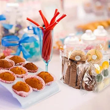 MoloTAR Clear Resealable Cello Bags for Baked Goods 200 Pcs