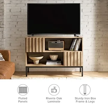 mopio Norwin Modern Rustic Console Table with Storage