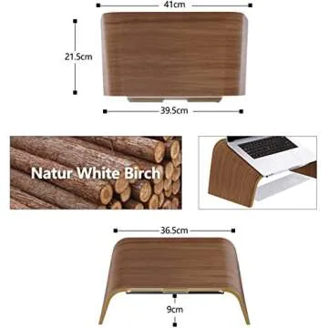 SAMDI Walnut Laptop Stand for Apple & PC Notebooks