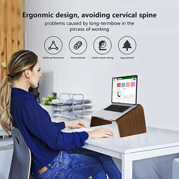 SAMDI Walnut Laptop Stand for Apple & PC Notebooks