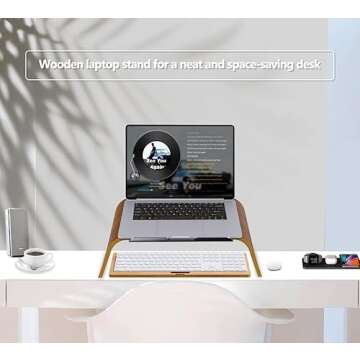 SAMDI Walnut Laptop Stand for Apple & PC Notebooks