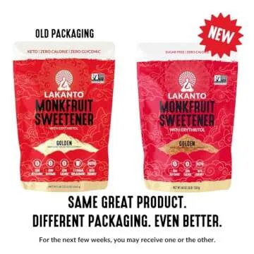 Lakanto Golden Monk Fruit Sweetener With Erythritol, Raw Cane Sugar Substitute From Monk Fruit Extract, Raw Sugar Replacement for Baking, Coffee & Tea, Gluten Free, Low Carb, Non GMO, Keto, 3 LB Bag