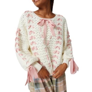 Women Y2K V Neck Sweater - Trendy Low Cut Pullover Top for Everyday Style