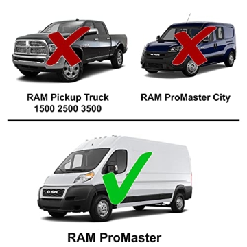 Custom fit Front Windshield Sunshade for 2014 2015 2016 2017 2018 2019 2020 2021 2022 2023 2024 2025 Dodge RAM ProMaster 1500 2500 3500 Full-Size Cargo Van, Chassis Cab, Cutaway, Window Van