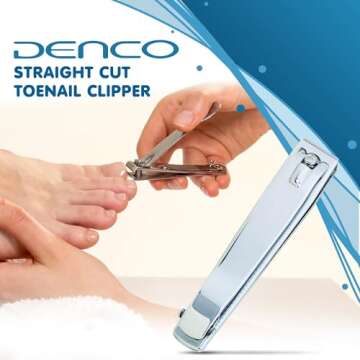 Denco Straight Cut Toenail Clipper for Precise Nail Care