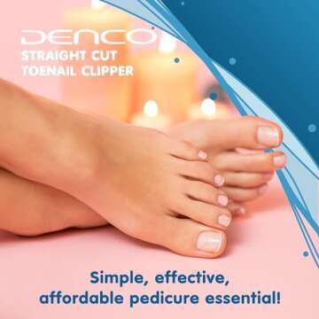 Denco Straight Cut Toenail Clipper for Precise Nail Care