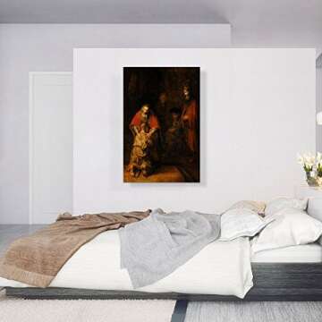 ARTCANVAS The Return of the Prodigal Son 1669 Canvas Art Print Stretched Framed Painting Picture Pos...