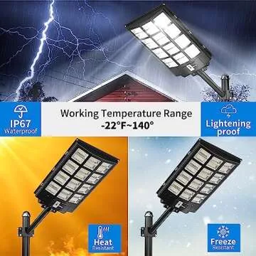Ofuray Of-5600W Solar Street Lights Outdoor,560000Lm Solar Security Flood Lights Parking Lot Lights Commercial Dusk to Dawn, 6500k Waterproof Led with Remote Control Motion for Street,Court,Barn