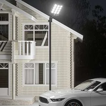 Ofuray Of-5600W Solar Street Lights Outdoor,560000Lm Solar Security Flood Lights Parking Lot Lights Commercial Dusk to Dawn, 6500k Waterproof Led with Remote Control Motion for Street,Court,Barn