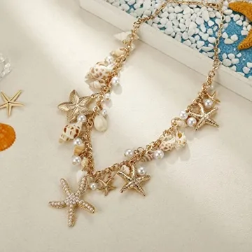 RUOFFETA Seashell Jewelry Set for Beach Lovers